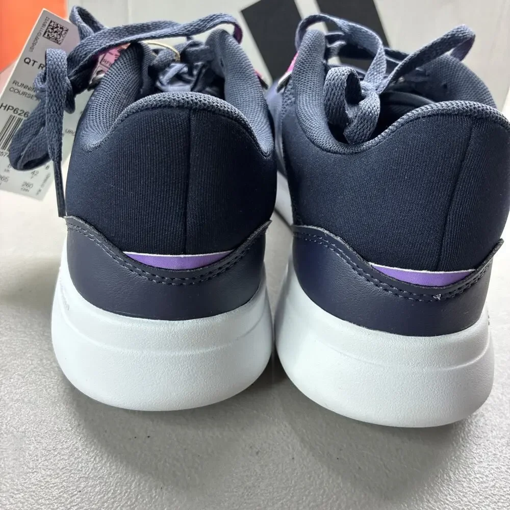 adidas Women's Size 9.5 QT Racer 3.0 Sneaker Navy Blue White HP6265 New With Box